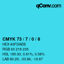 Color code: CMYK 73 / 7 / 0 / 8 | qconv.com