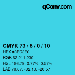 カラーコード: CMYK 73 / 8 / 0 / 10 | qconv.com