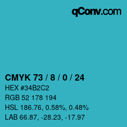 Color code: CMYK 73 / 8 / 0 / 24 | qconv.com