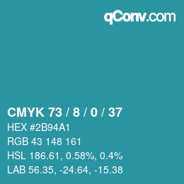 カラーコード: CMYK 73 / 8 / 0 / 37 | qconv.com