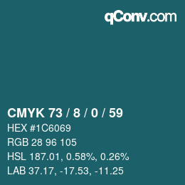 カラーコード: CMYK 73 / 8 / 0 / 59 | qconv.com