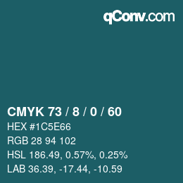 カラーコード: CMYK 73 / 8 / 0 / 60 | qconv.com