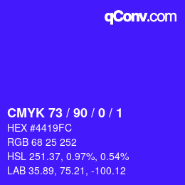Farbcode: CMYK 73 / 90 / 0 / 1 | qconv.com