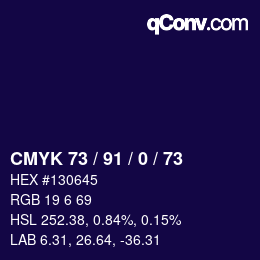 颜色代码: CMYK 73 / 91 / 0 / 73 | qconv.com