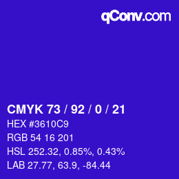 Color code: CMYK 73 / 92 / 0 / 21 | qconv.com