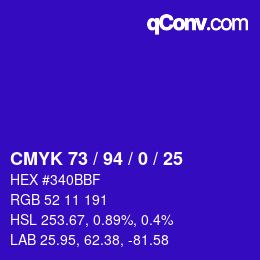 Color code: CMYK 73 / 94 / 0 / 25 | qconv.com