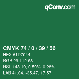 カラーコード: CMYK 74 / 0 / 39 / 56 | qconv.com