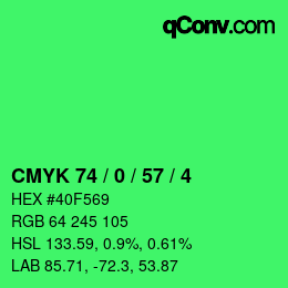 Color code: CMYK 74 / 0 / 57 / 4 | qconv.com