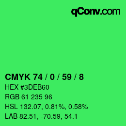 Color code: CMYK 74 / 0 / 59 / 8 | qconv.com