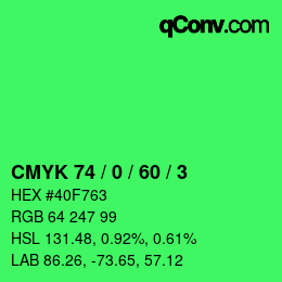 Color code: CMYK 74 / 0 / 60 / 3 | qconv.com