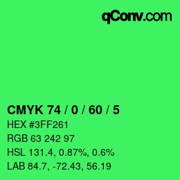 Color code: CMYK 74 / 0 / 60 / 5 | qconv.com