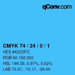 Color code: CMYK 74 / 24 / 0 / 1 | qconv.com