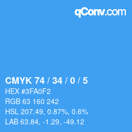 Color code: CMYK 74 / 34 / 0 / 5 | qconv.com