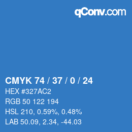 Código de color: CMYK 74 / 37 / 0 / 24 | qconv.com