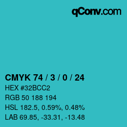 Color code: CMYK 74 / 3 / 0 / 24 | qconv.com
