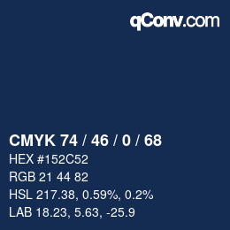 Farbcode: CMYK 74 / 46 / 0 / 68 | qconv.com