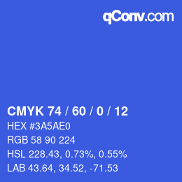 Color code: CMYK 74 / 60 / 0 / 12 | qconv.com