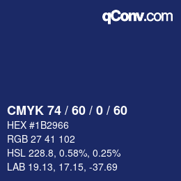 カラーコード: CMYK 74 / 60 / 0 / 60 | qconv.com