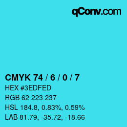 Código de color: CMYK 74 / 6 / 0 / 7 | qconv.com