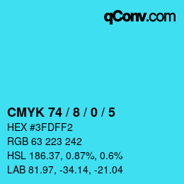 Color code: CMYK 74 / 8 / 0 / 5 | qconv.com