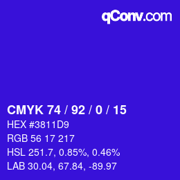 Color code: CMYK 74 / 92 / 0 / 15 | qconv.com