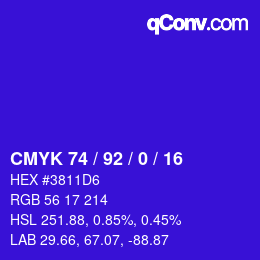 カラーコード: CMYK 74 / 92 / 0 / 16 | qconv.com