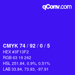 颜色代码: CMYK 74 / 92 / 0 / 5 | qconv.com
