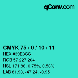 Color code: CMYK 75 / 0 / 10 / 11 | qconv.com
