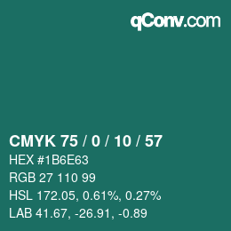 カラーコード: CMYK 75 / 0 / 10 / 57 | qconv.com