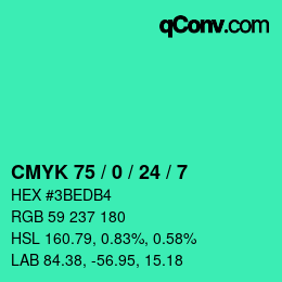 Color code: CMYK 75 / 0 / 24 / 7 | qconv.com