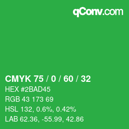 Color code: CMYK 75 / 0 / 60 / 32 | qconv.com