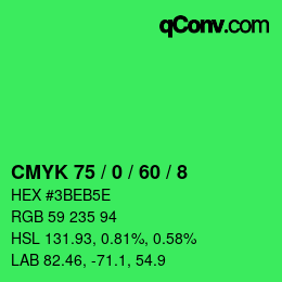 Color code: CMYK 75 / 0 / 60 / 8 | qconv.com