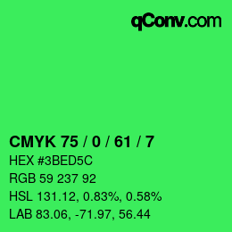 Código de color: CMYK 75 / 0 / 61 / 7 | qconv.com