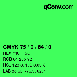 Código de color: CMYK 75 / 0 / 64 / 0 | qconv.com
