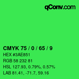 Código de color: CMYK 75 / 0 / 65 / 9 | qconv.com