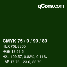 Color code: CMYK 75 / 0 / 90 / 80 | qconv.com