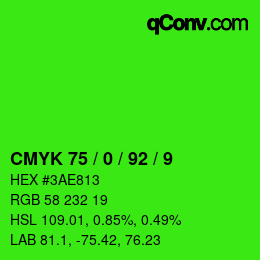颜色代码: CMYK 75 / 0 / 92 / 9 | qconv.com