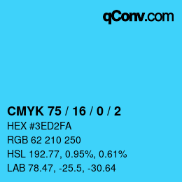 Color code: CMYK 75 / 16 / 0 / 2 | qconv.com