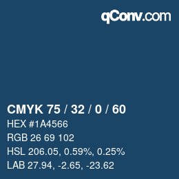 Color code: CMYK 75 / 32 / 0 / 60 | qconv.com