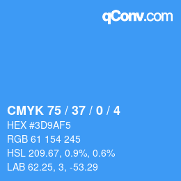 カラーコード: CMYK 75 / 37 / 0 / 4 | qconv.com