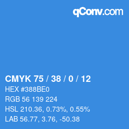Color code: CMYK 75 / 38 / 0 / 12 | qconv.com
