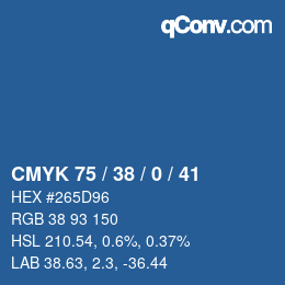 Color code: CMYK 75 / 38 / 0 / 41 | qconv.com