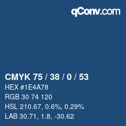 カラーコード: CMYK 75 / 38 / 0 / 53 | qconv.com