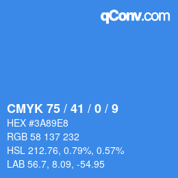 颜色代码: CMYK 75 / 41 / 0 / 9 | qconv.com