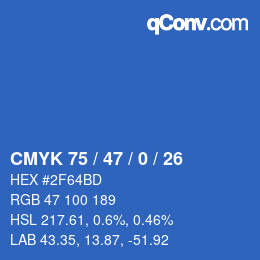 颜色代码: CMYK 75 / 47 / 0 / 26 | qconv.com