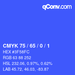 Color code: CMYK 75 / 65 / 0 / 1 | qconv.com