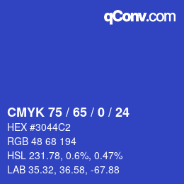 颜色代码: CMYK 75 / 65 / 0 / 24 | qconv.com