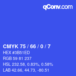 颜色代码: CMYK 75 / 66 / 0 / 7 | qconv.com