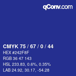 颜色代码: CMYK 75 / 67 / 0 / 44 | qconv.com