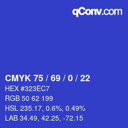 Color code: CMYK 75 / 69 / 0 / 22 | qconv.com